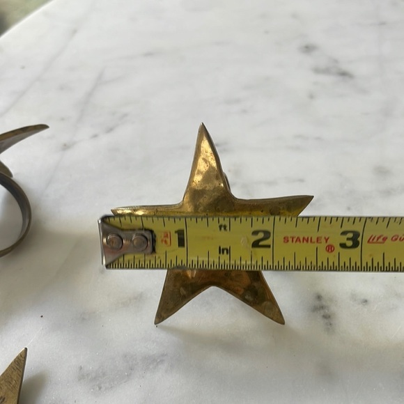 Hammered Brass Star Napkin Rings (Set of Four) - Picture 6 of 9